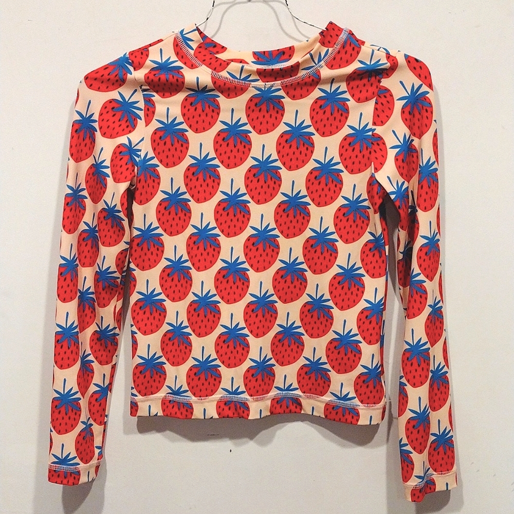 Hanna Andersson Red and Blue Strawberry Rashguard